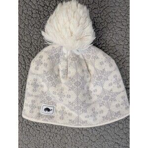 Turtle Fur Beanie Pompom White Merino Wool Blend Winter Hat Ski Snow ❄️
